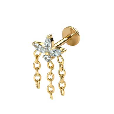 Květinová labreta z titanu s řetízky