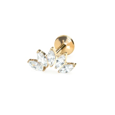 Zakřivená titanová labreta s 5 kamínky