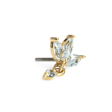 14k zlatý push-in top s přívěskem lotosového květu