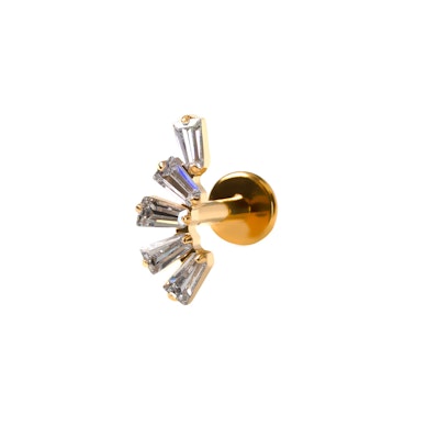 Titanová labreta s kamínky v bagetovém brusu