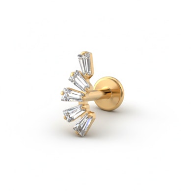 Titanová labreta s kamínky v bagetovém brusu