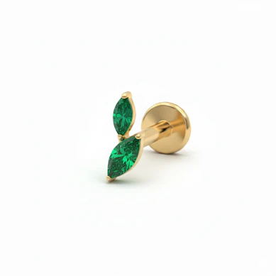 Titanová labreta s dvěma markýzovými kamínky