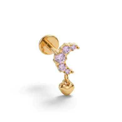 Labreta s měsícem a s růžovými kamínky