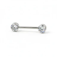 Titanový push-in piercing do bradavky s kamínky