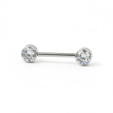 Titanový push-in piercing do bradavky s kamínky