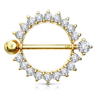 Zlatý 14kt piercing do bradavky