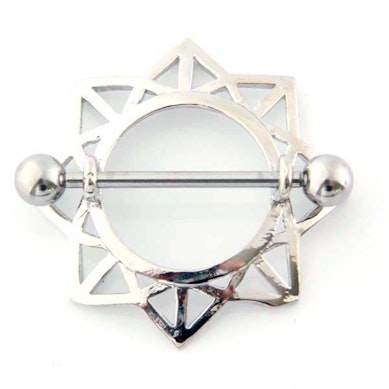 Piercing do bradavky se štítem ve tvaru slunce