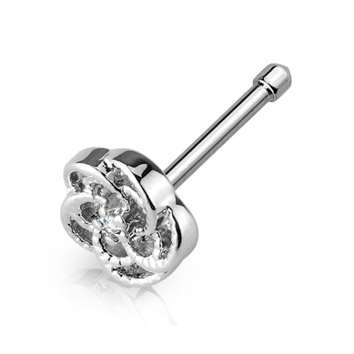 Piercing do nosu s růží