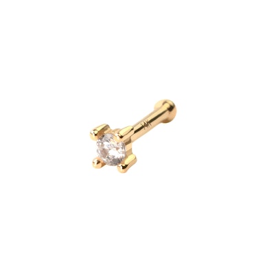 Zlatý 14kt piercing do nosu s kamínkem