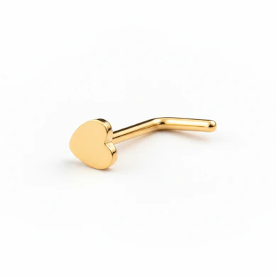 Titanový piercing do nosu se srdíčkem