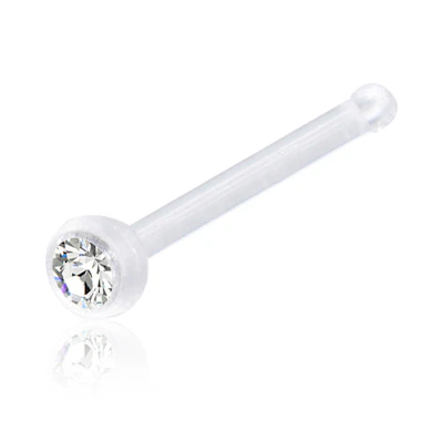 Piercing do nosu z akrylátu s kamínkem