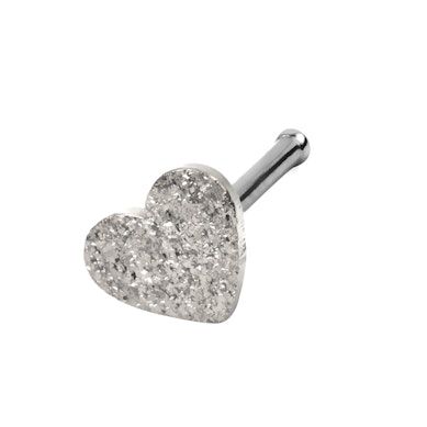 Nosní cvoček ve tvaru srdce s diamantovým efektem