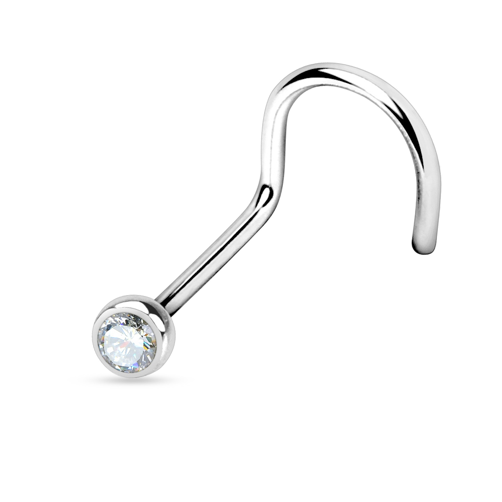 Titanový zahnutý piercing do nosu