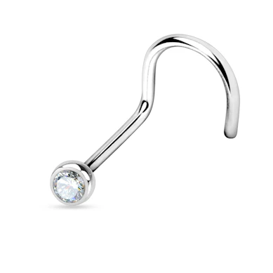 Titanový zahnutý piercing do nosu