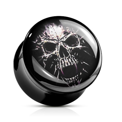 Akrylátový plug s lebkou