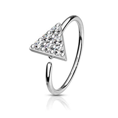 Kroužek s trojúhelníkem zdobeným kamínky