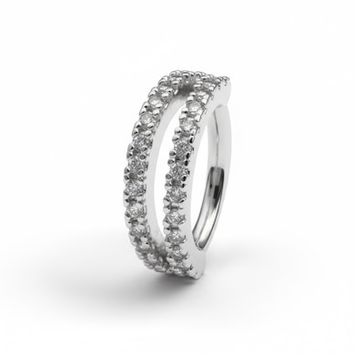 Kroužek s dvěma řadami kamínků