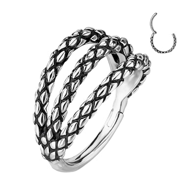 Trojitý kroužek s designem hadí kůže