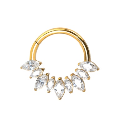 Titanový kroužek s markýzovými kamínky a pantem