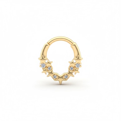 Kroužek s hvězdami a kamínky směřujícími dopředu