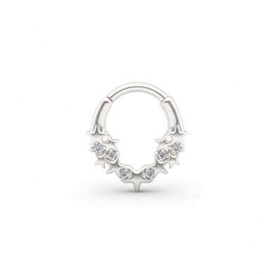 Kroužek s hvězdami a kamínky směřujícími dopředu