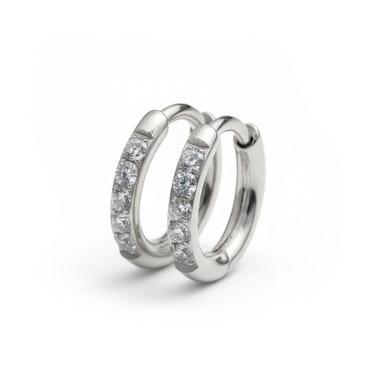 Pár titanových huggie kroužků s kamínky