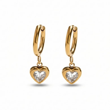 Pár kroužků se srdíčkovými přívěsky