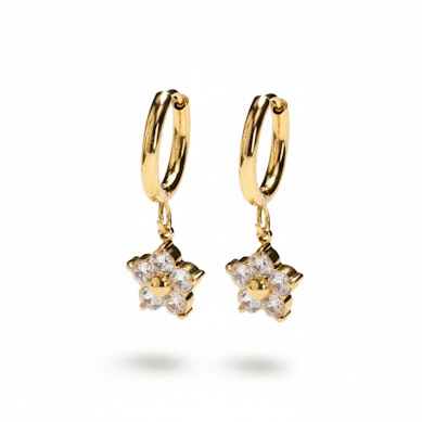 Pár kroužků s květinovým přívěskem