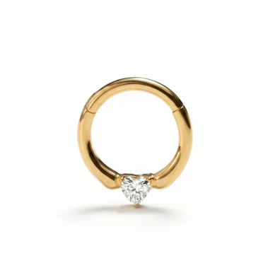 Titanový kroužek s kamínkem ve tvaru srdce