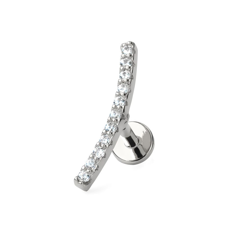 Luxusní labreta s obloukem z chirurgické oceli a kamínky