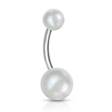 Piercing do pupíku s perlovými kuličkami