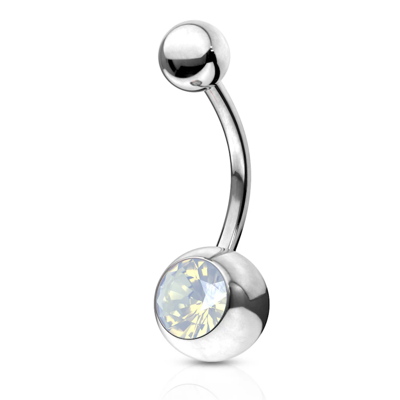 Piercing do pupíku s opálovým kamínkem