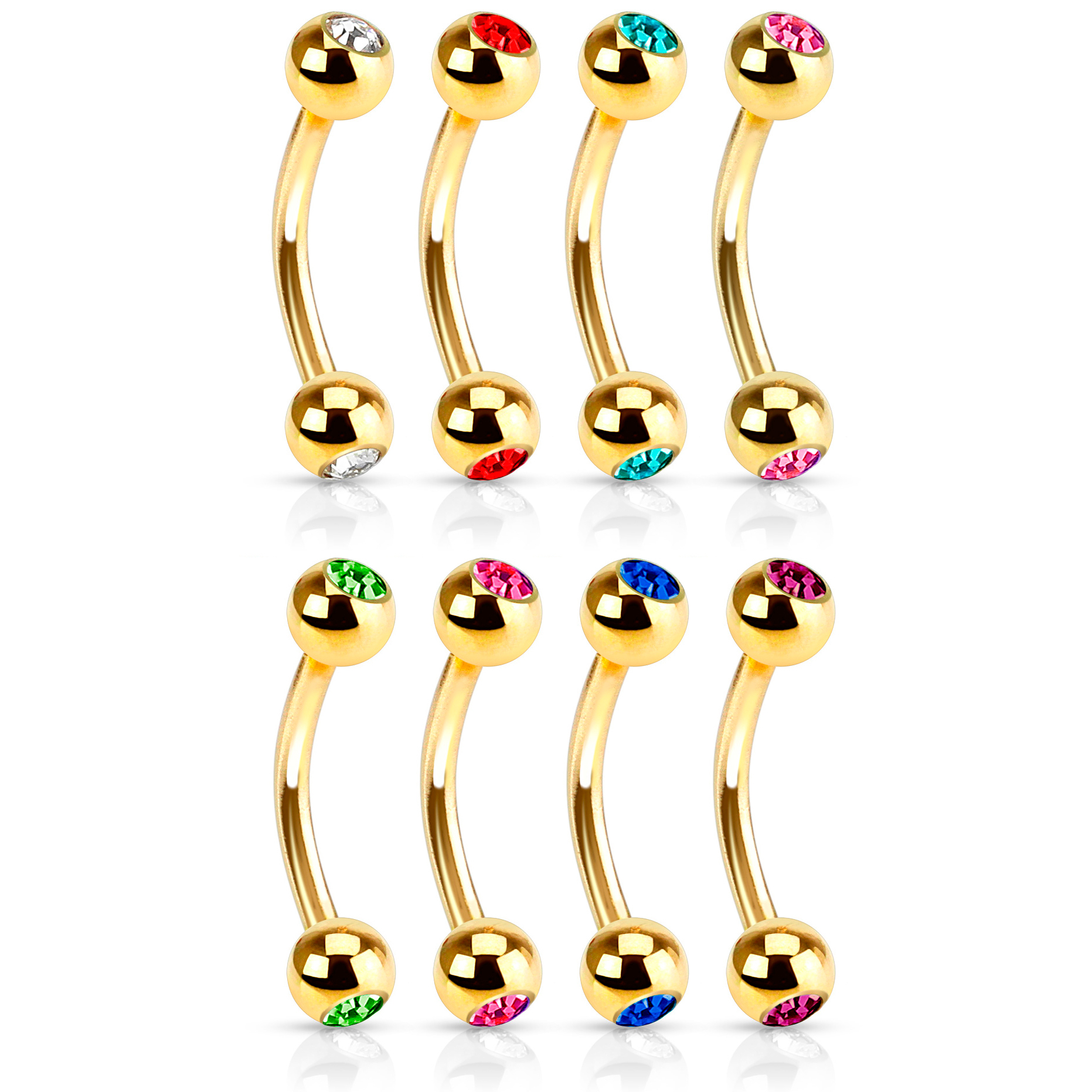 Pozlacený banánek s kamínky