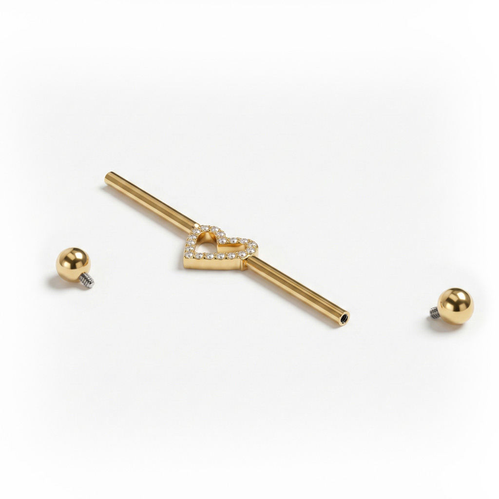 Titanová industrial činka se srdíčkem