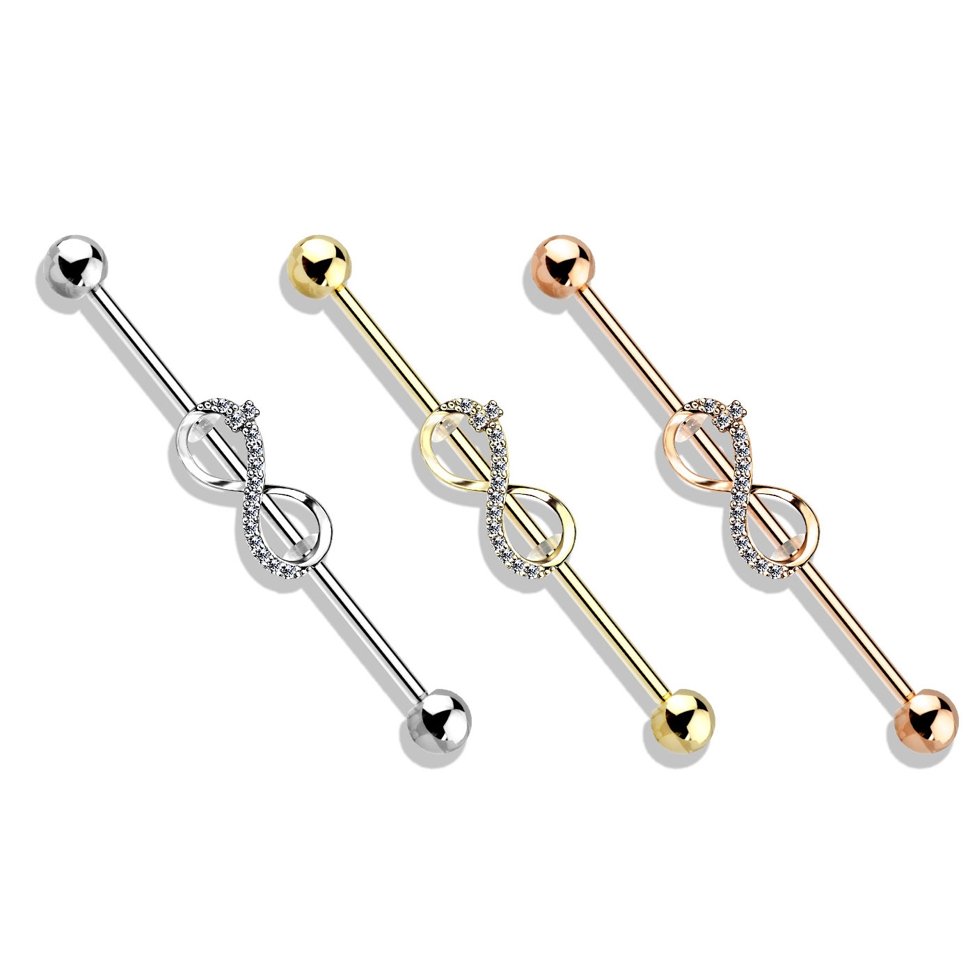 Industrial piercing se symbolem nekonečna