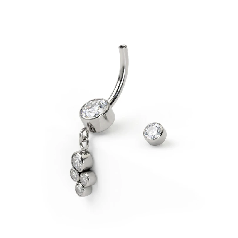 Piercing do pupíku s visícími kamínky