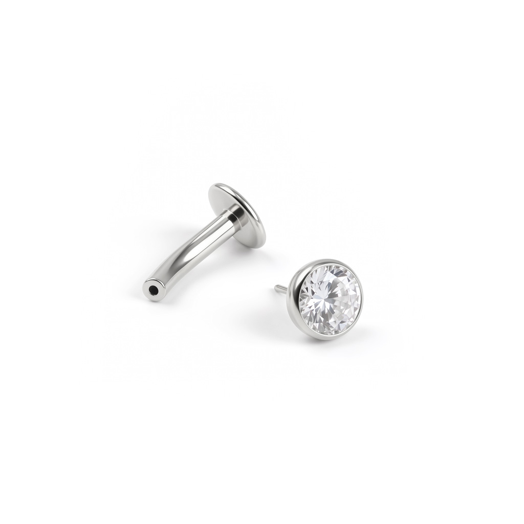 Obrácený piercing do pupíku z titanu