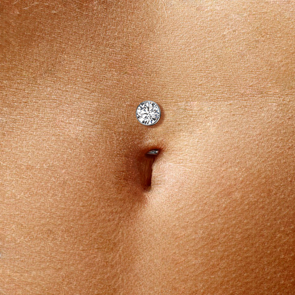 Obrácený piercing do pupíku z titanu