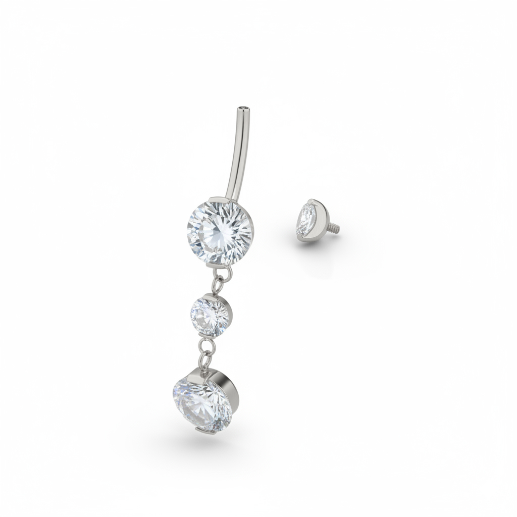 Titanový šperk do pupíku s přívěskem