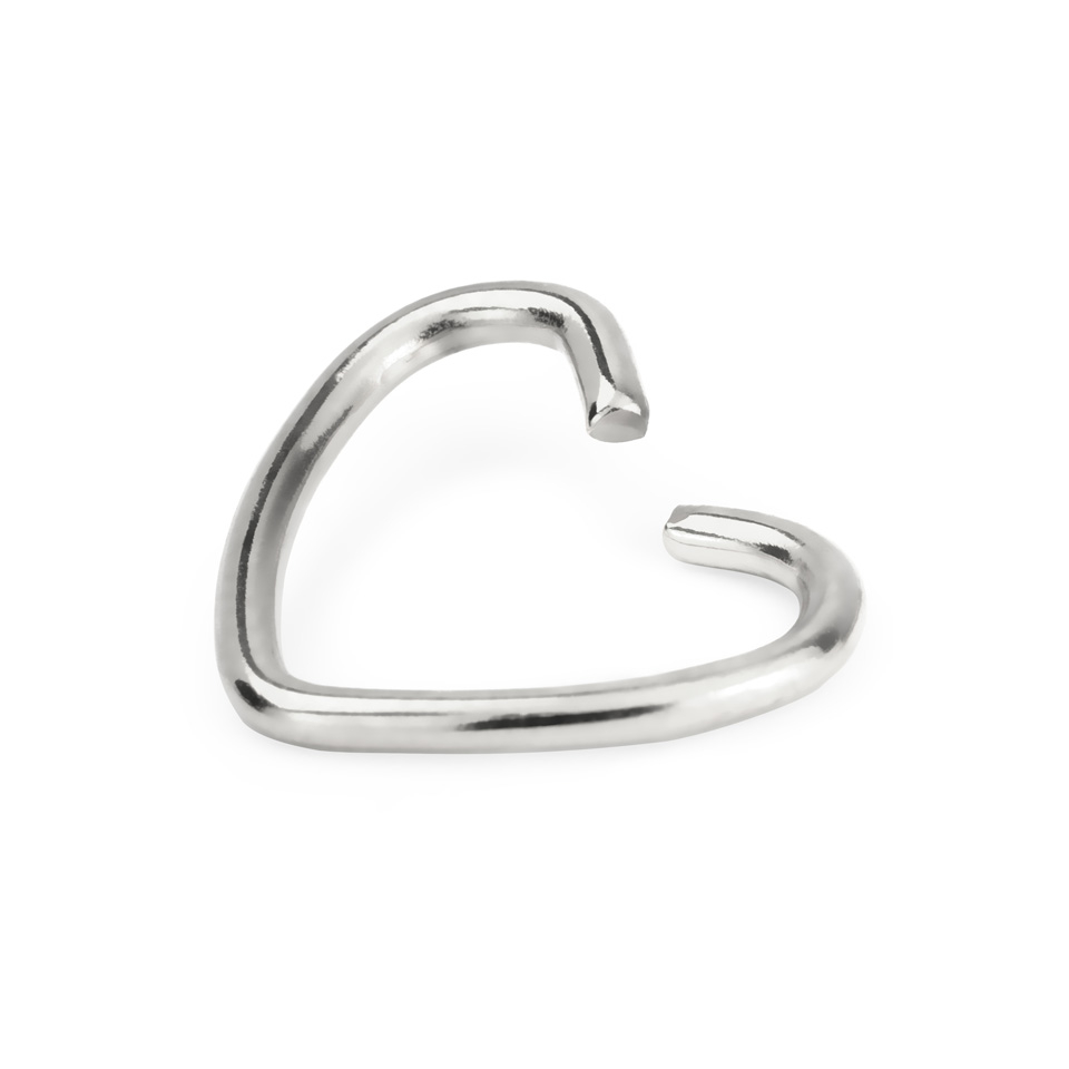 Piercing do ucha - barevné rozevírací srdíčko