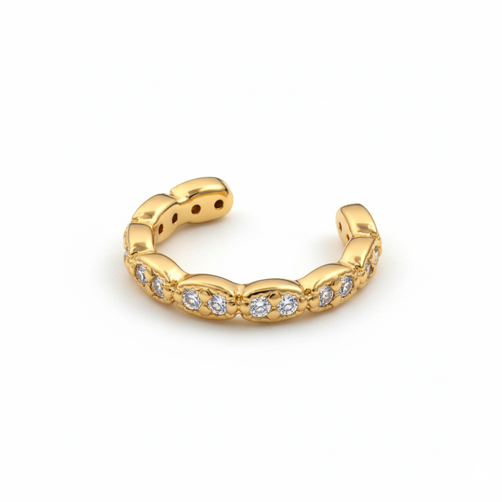 Jemná ear cuff náušnice s kamínky