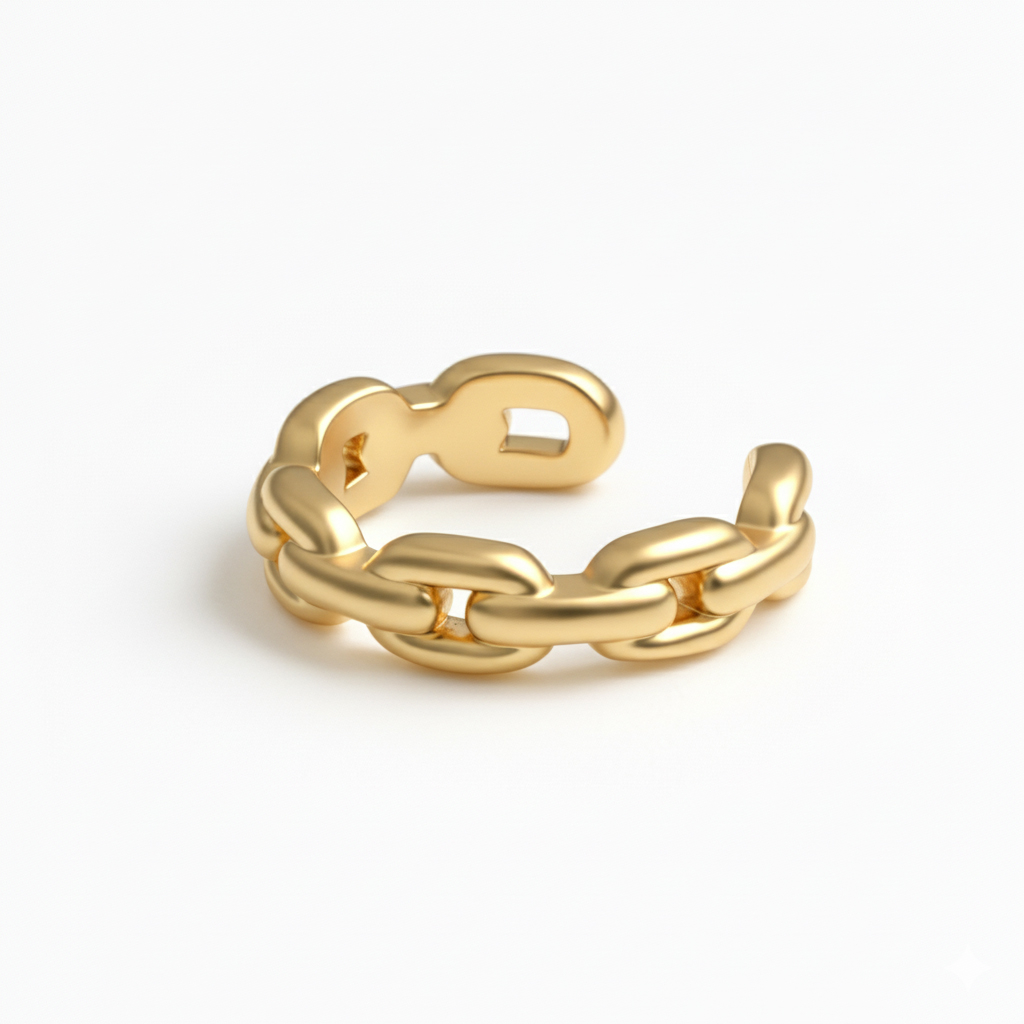 Ear cuff náušnice s designem řetězu