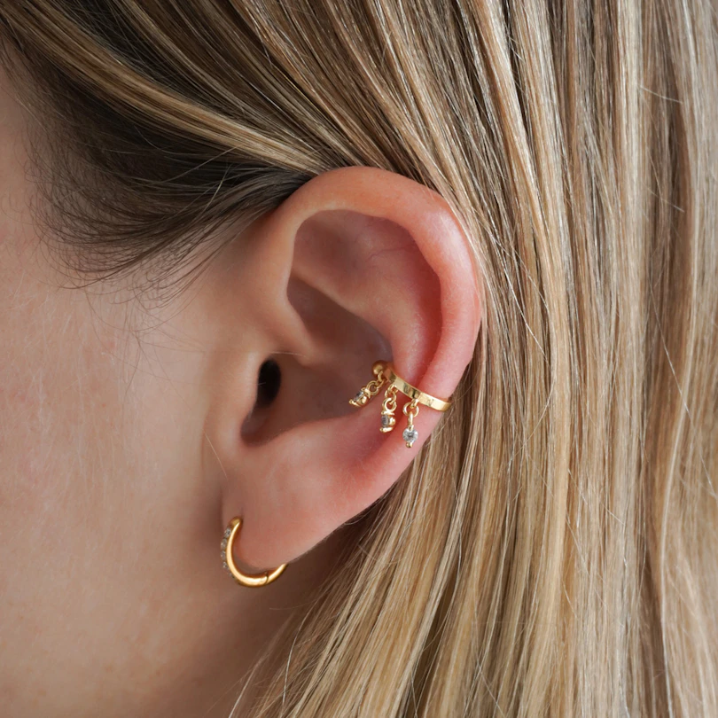 Ear cuff náušnice s přívěsky