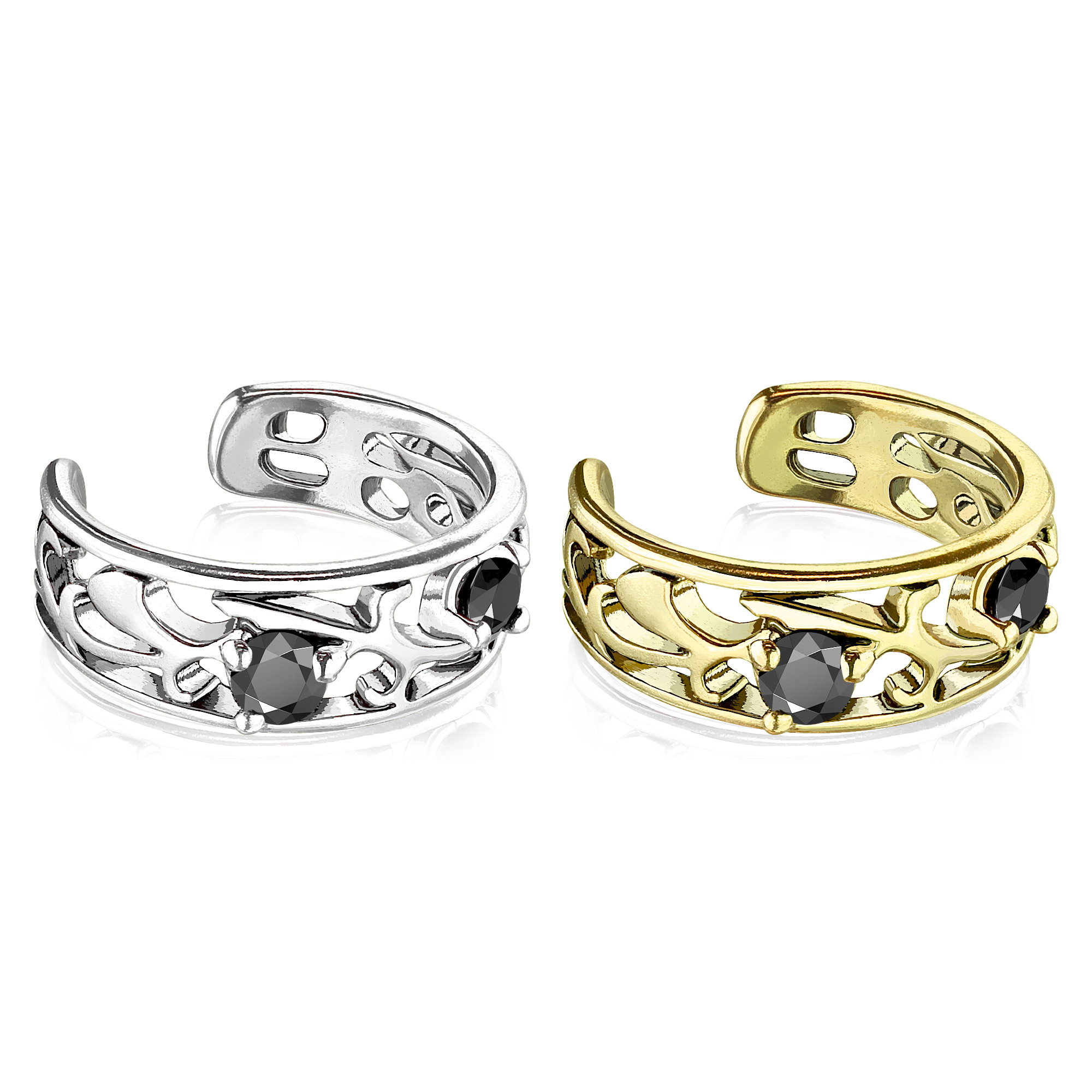 Klips do ucha s filigránovým zdobením a kamínky