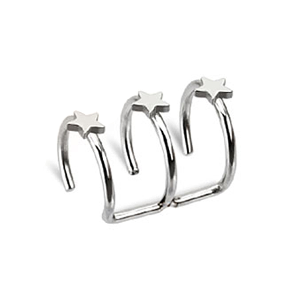 Falešný piercing do ucha s hvězdičkami