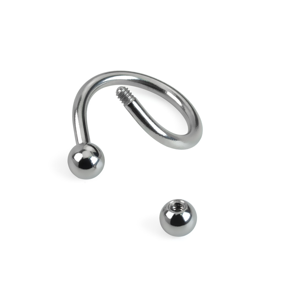 Piercing spirála s kuličkami v různých barvách
