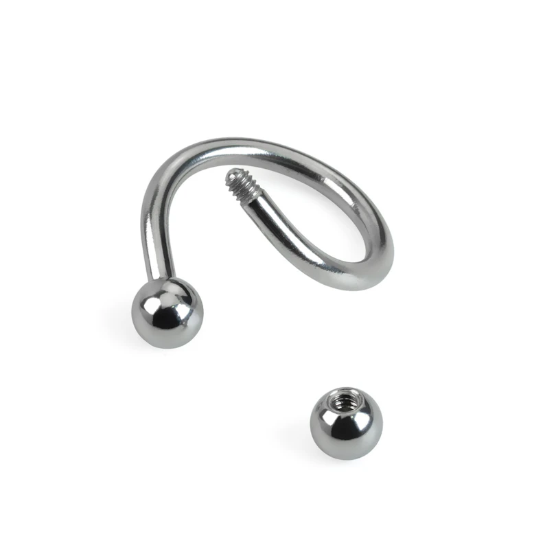 Piercing spirála s kuličkami v různých barvách