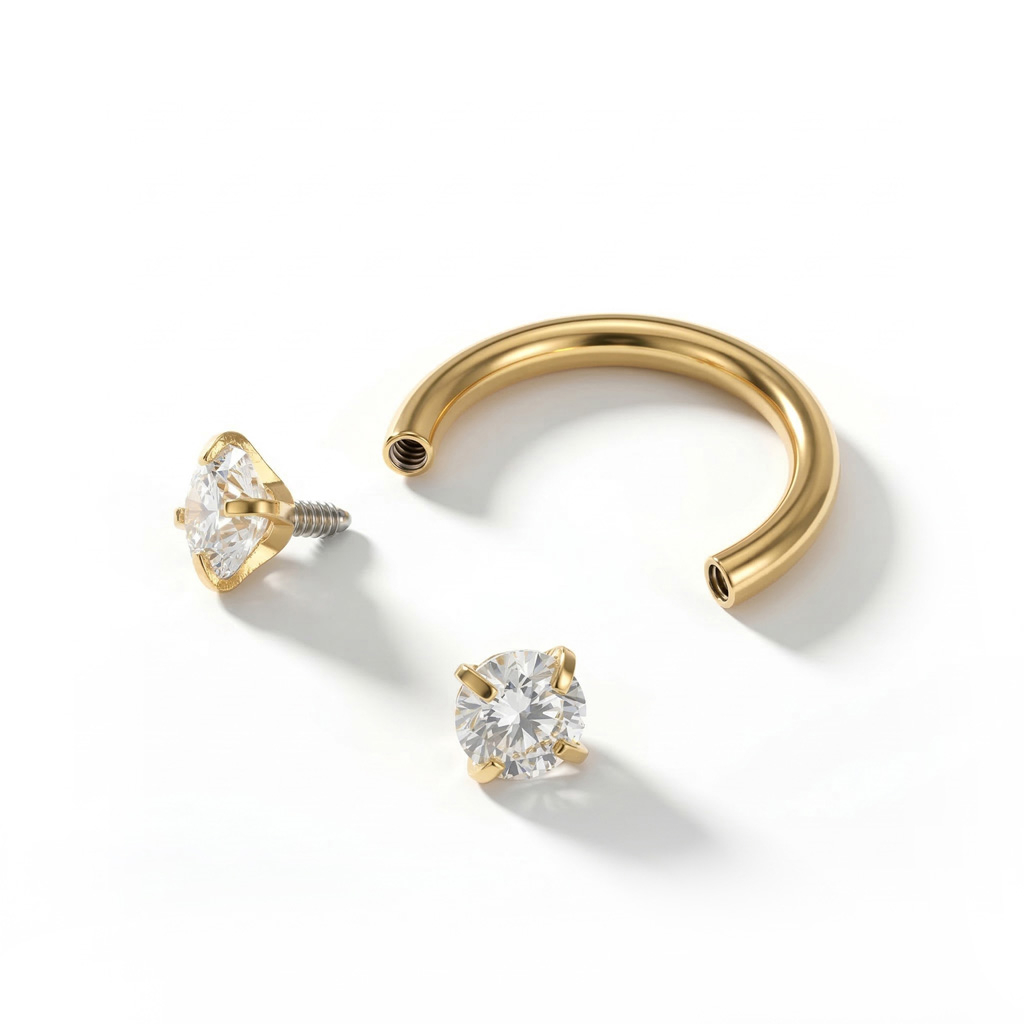 Podkova s vnitřním závitem a kulatými kamínky