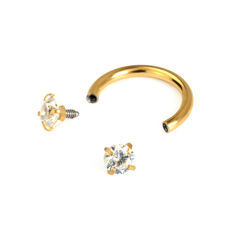 Podkova s vnitřním závitem a kulatými kamínky