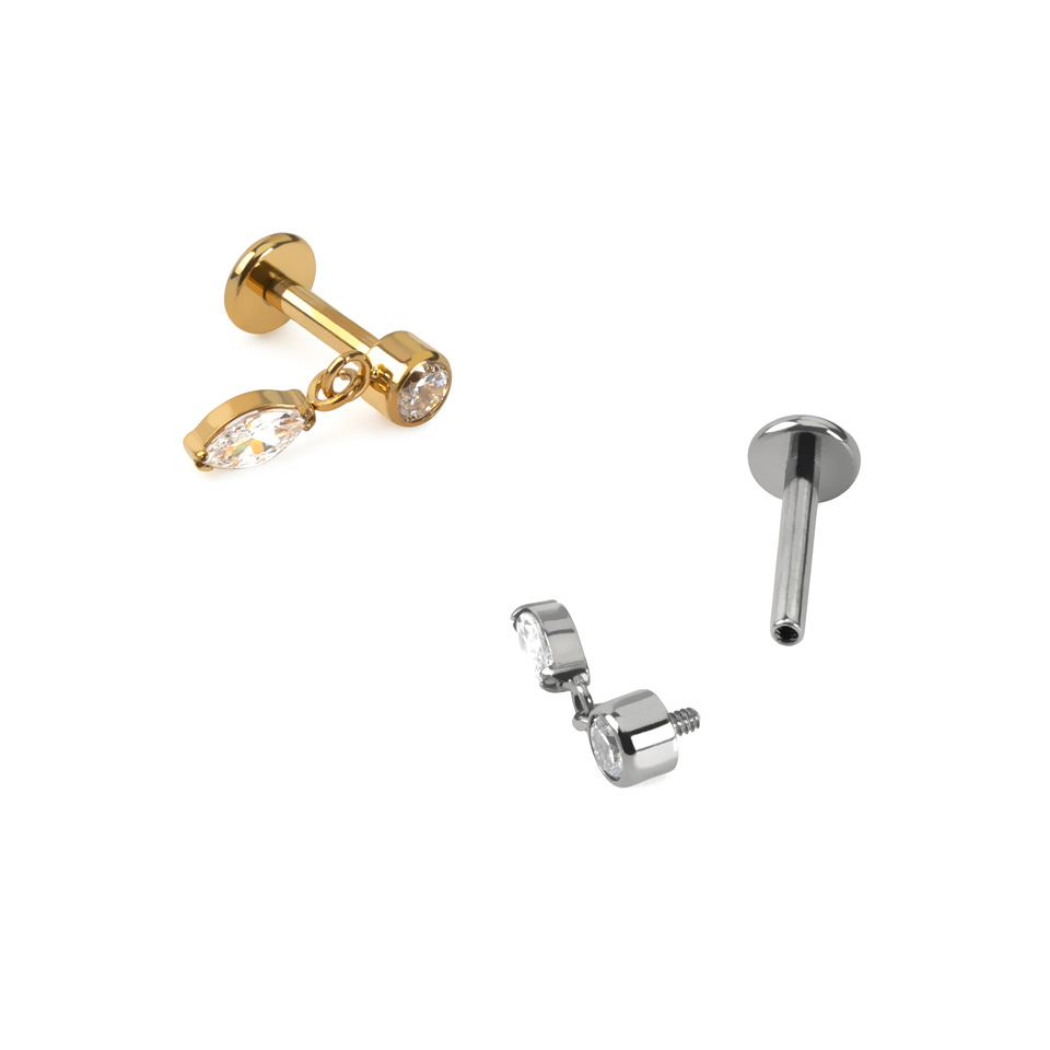 Titanová labreta s markýzovým přívěskem